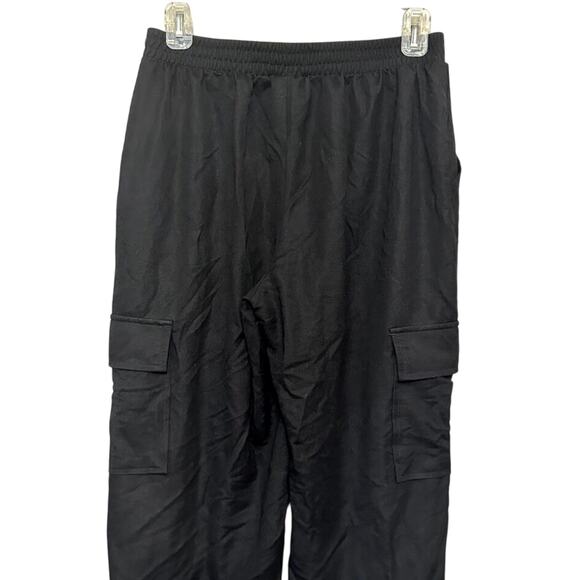 Bobeau Cargo Pants Cropped Pull-On Side Pockets Buttoned Black Women's S NWOT - Picture 6 of 9